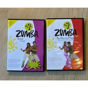 2 Zumba Fitness DVD Lot of 2: Power Rapido + Abs Buns and Thighs Workout Cardio